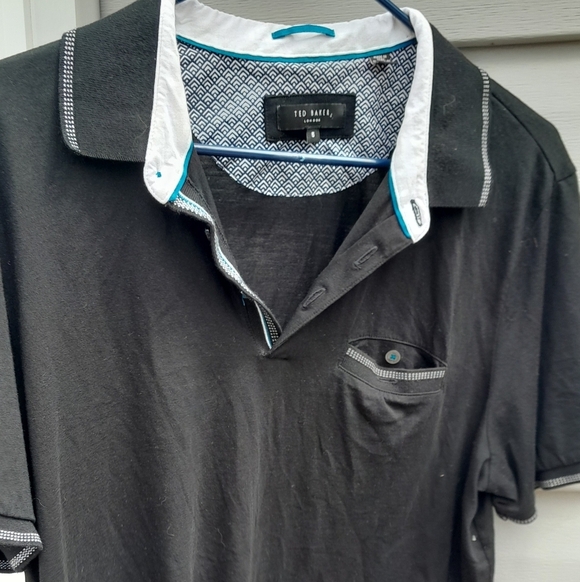 Ted Baker London Mens Black Polo Shirt Size 5 (XL) Cotton Modal Blend - Picture 4 of 6